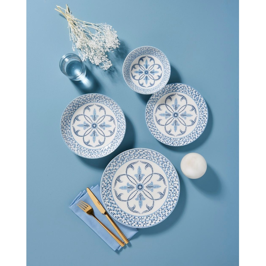 Servis 24 delar blått/porslin