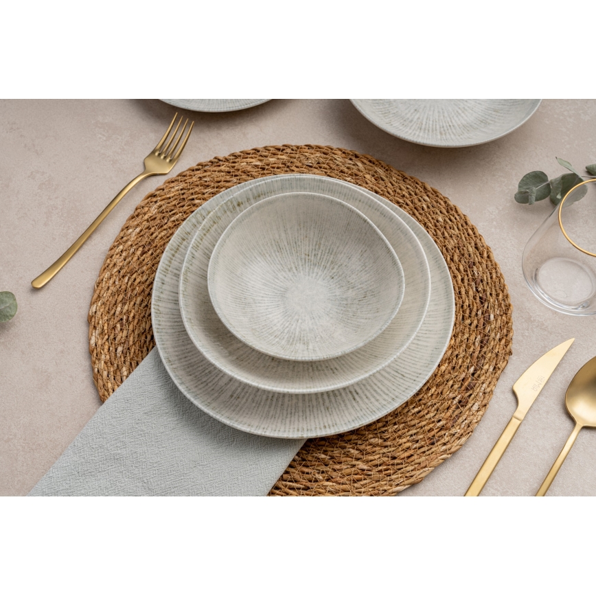 Servis 24 delar, grå/porslin