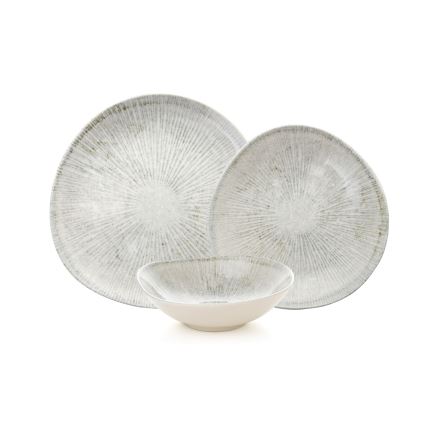 Servis 24 delar, grå/porslin