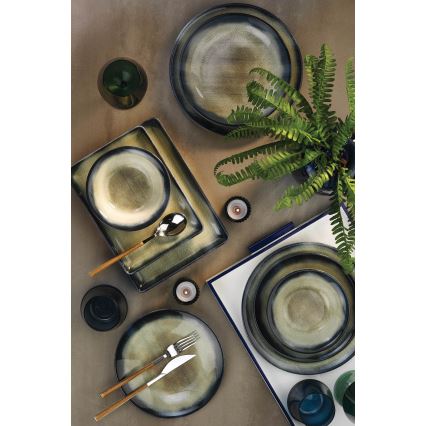 Servis 26 delar, blå/brun, porslin