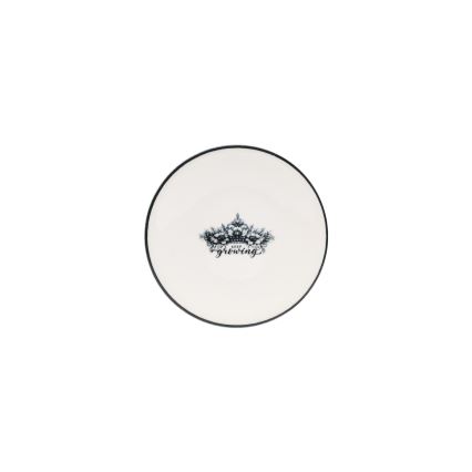 Servisset, 4 delar, svart/vitt porslin