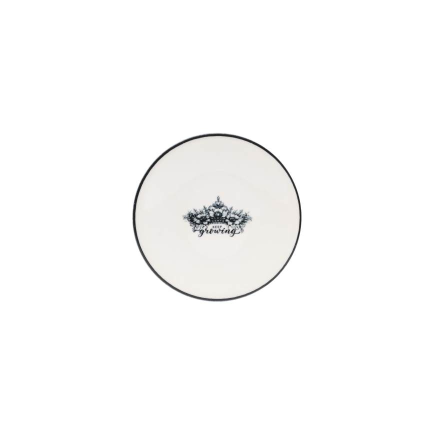 Servisset, 4 delar, svart/vitt porslin