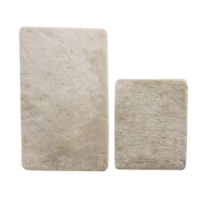 SET 2x Badrumsmatta 60x100 cm beige