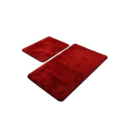 SET 2x Badrumsmatta 60x100 cm röd