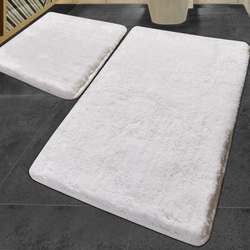 SET 2x Badrumsmatta 60x100 cm vit