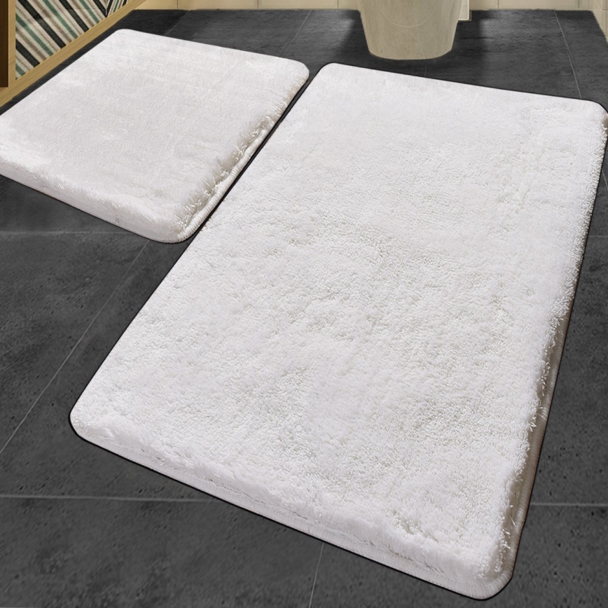 SET 2x Badrumsmatta 60x100 cm vit