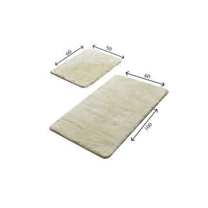 SET 2x Badrumsmatta 60x100 cm vit
