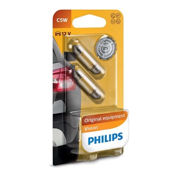 SET 2x Billampor Philips VISION 12844B2 C5W SW8,5/5W/12V