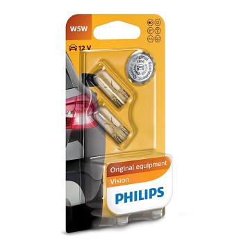 SET 2x Billampor Philips VISION 12961B2 W5W W2,1x9,5d/5W/12V