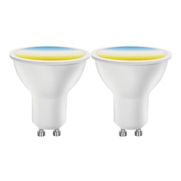 SET 2x dimbara LED-lampor MESH Smart GU10/6,5W/230V 2700-6500K + fjärrkontroll - Aigostar