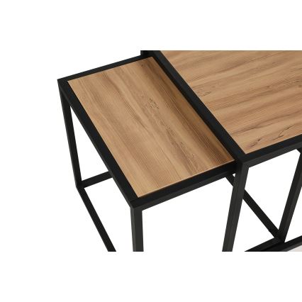 SET 2x Konferensbord ATLANTIS brun/svart
