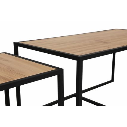 SET 2x Konferensbord ATLANTIS brun/svart