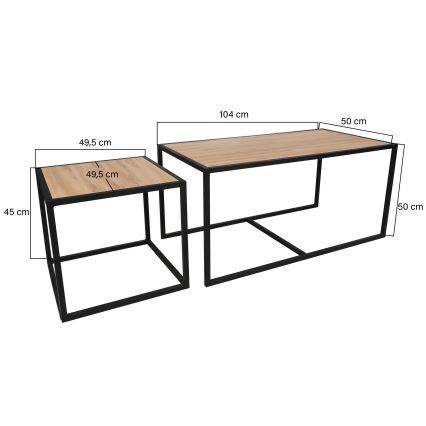 SET 2x Konferensbord ATLANTIS brun/svart