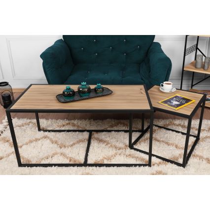 SET 2x Konferensbord ATLANTIS brun/svart