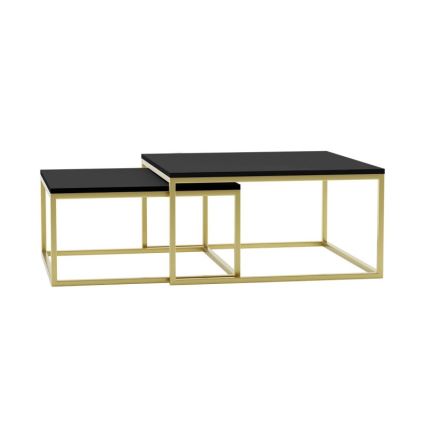 SET 2x Konferensbord DUAL svart/guld