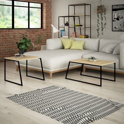 SET 2x Konferensbord PAL beige/svart