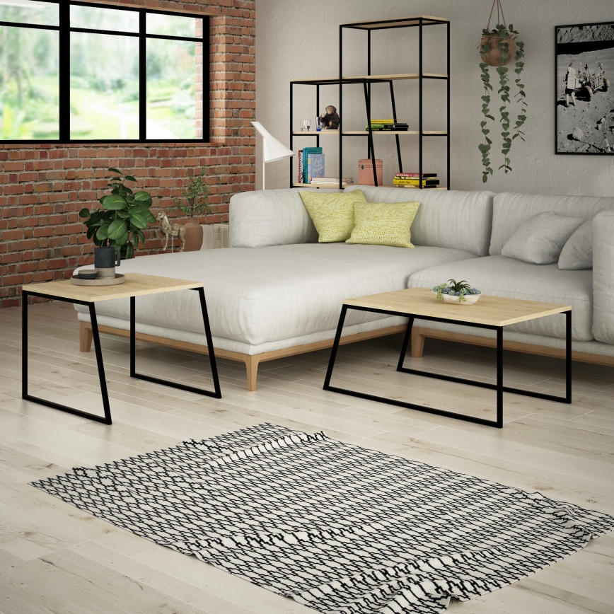 SET 2x Konferensbord PAL beige/svart