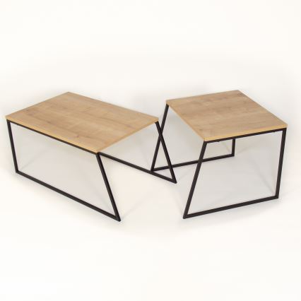 SET 2x Konferensbord PAL beige/svart