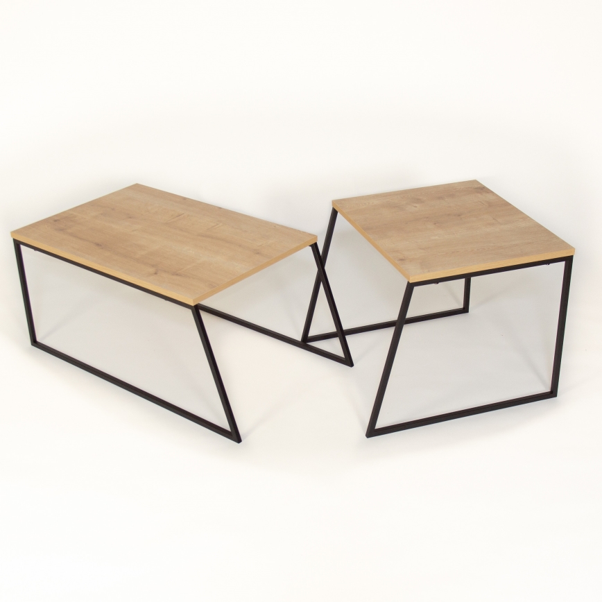 SET 2x Konferensbord PAL beige/svart