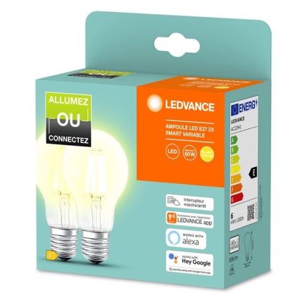 SET 2x LED Dimbar glödlampa SMART+ A60 E27/6W/230V 2700K  - Ledvance