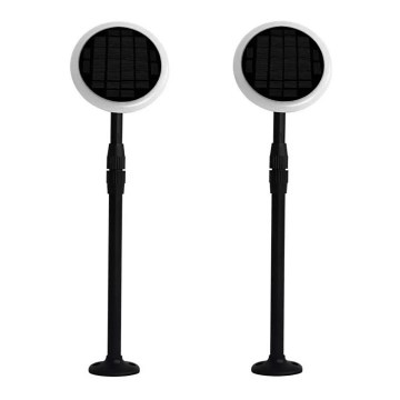 SET 2x LED Justerbar solcell lampa GARDEN LED/3W/5V 42-80 cm 3000K IP65