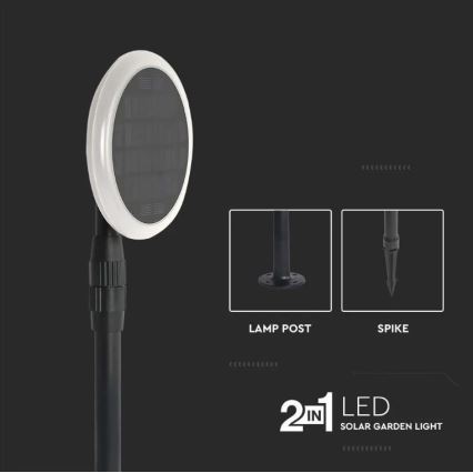 SET 2x LED Justerbar solcell lampa GARDEN LED/3W/5V 42-80 cm 3000K IP65