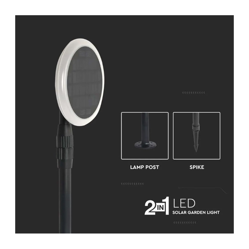 SET 2x LED Justerbar solcell lampa GARDEN LED/3W/5V 42-80 cm 3000K IP65