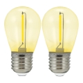 SET 2x LED-lampa PARTY E27/0,3W/36V gul