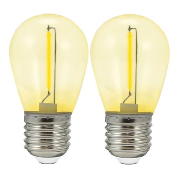 SET 2x LED-lampa PARTY E27/0,3W/36V gul