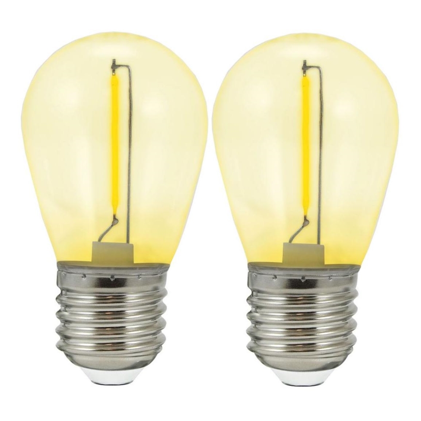 SET 2x LED-lampa PARTY E27/0,3W/36V gul