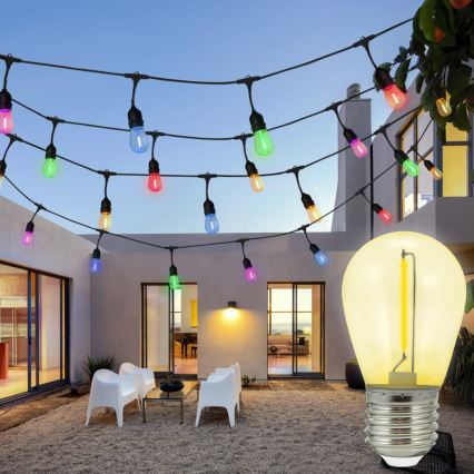 SET 2x LED-lampa PARTY E27/0,3W/36V gul