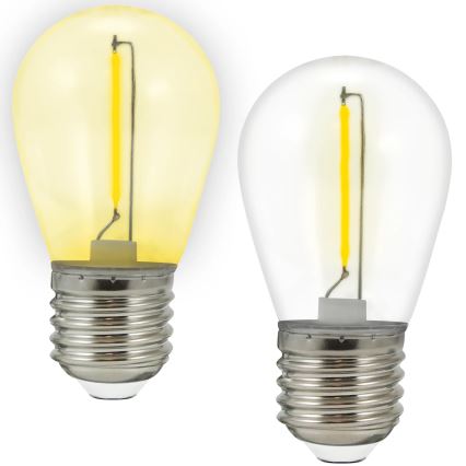 SET 2x LED-lampa PARTY E27/0,3W/36V gul
