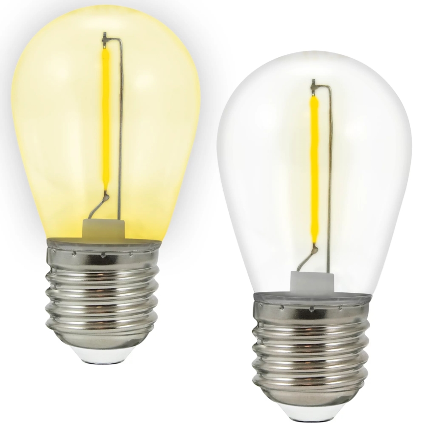 SET 2x LED-lampa PARTY E27/0,3W/36V gul