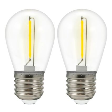 SET 2x LED-lampa PARTY E27/0,3W/36V gul