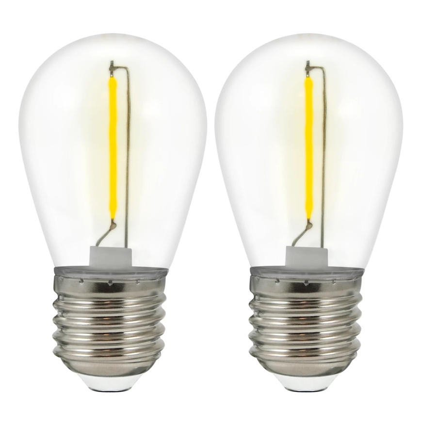 SET 2x LED-lampa PARTY E27/0,3W/36V gul