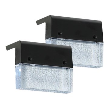 SET 2x LED RGB Solcellsvägglampa LED/1W/1,2V 3500K IP65 600 mAh