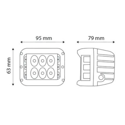SET 2x LED Spotlight för bil CREE LED / 27W / 10-30V IP67