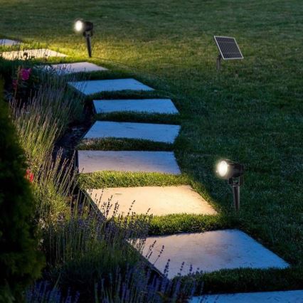 SET 2x LED Utomhus solarlampa 2xLED/1,2W/3,7V IP65 3000K 4000 mAh