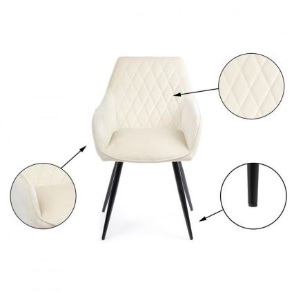 SET 2x Matstol SAMETTI kräm