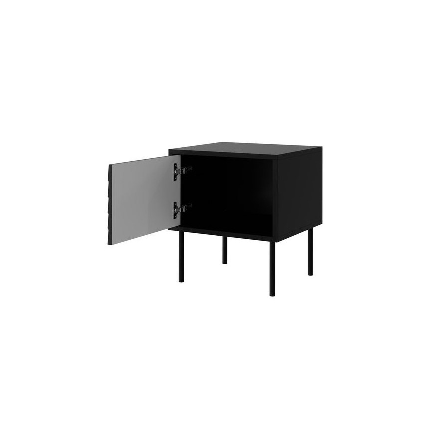SET 2x Nattduksbord CORTINA 51x45 cm svart