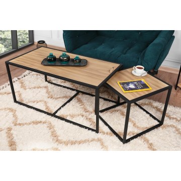 SET 2x Soffbord ATLANTIS brun/svart