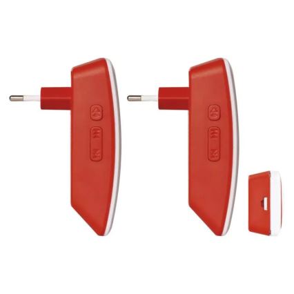 SET 2x Trådlös ringklocka för vägguttag 230V IP44
