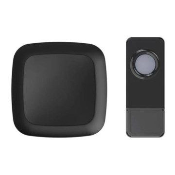 SET 2x Trådlös uttagsdörrklocka 230V IP55 svart