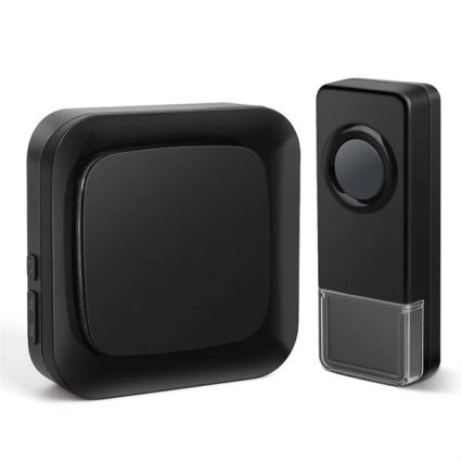 SET 2x Trådlös uttagsdörrklocka 230V IP55 svart