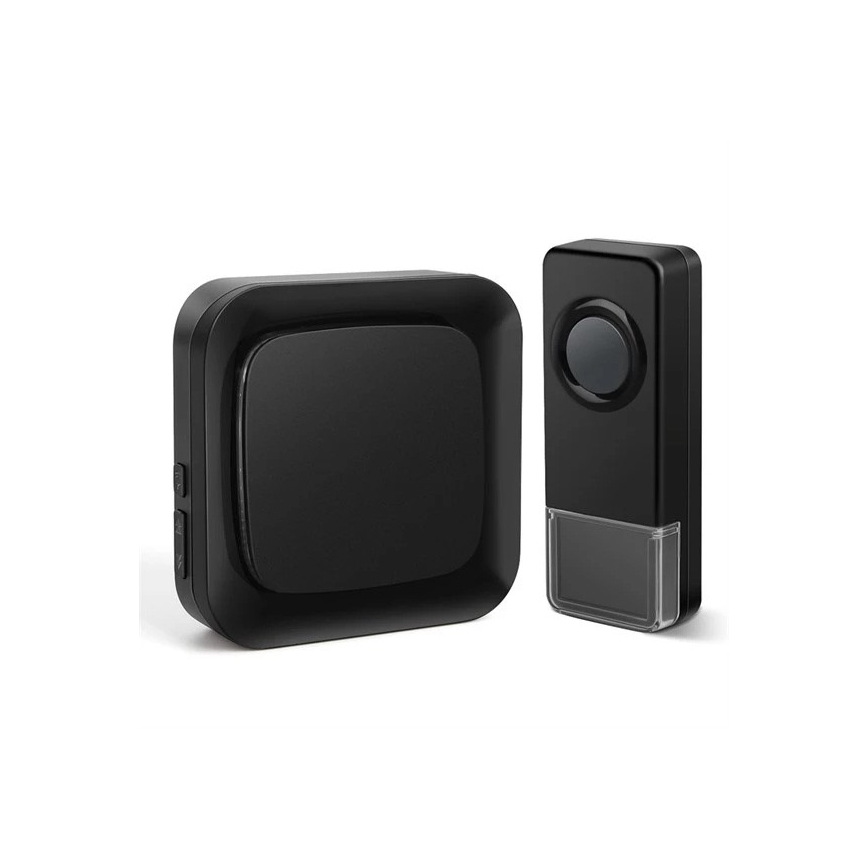 SET 2x Trådlös uttagsdörrklocka 230V IP55 svart