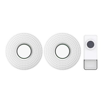 SET 2x Trådlöst uttagsdörrklocka 230V IP55 vit