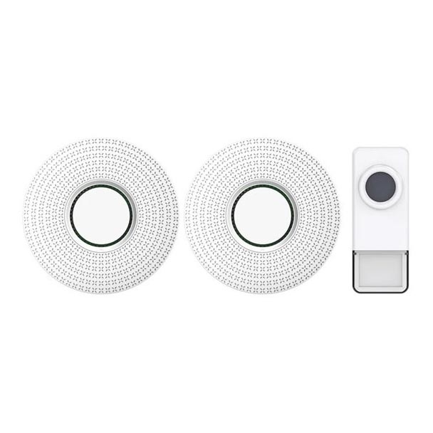 SET 2x Trådlöst uttagsdörrklocka 230V IP55 vit