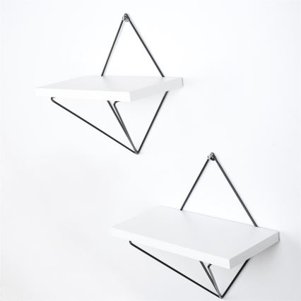 SET 2x Vägghylla 14x30 cm vit