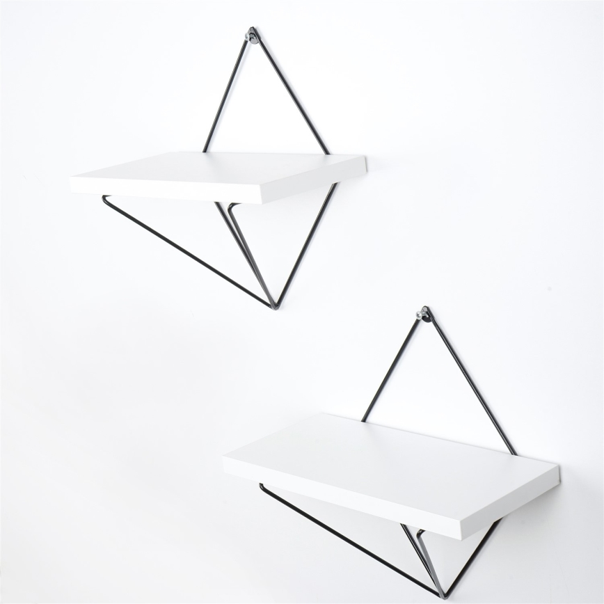 SET 2x Vägghylla 14x30 cm vit