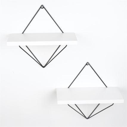 SET 2x Vägghylla 14x30 cm vit